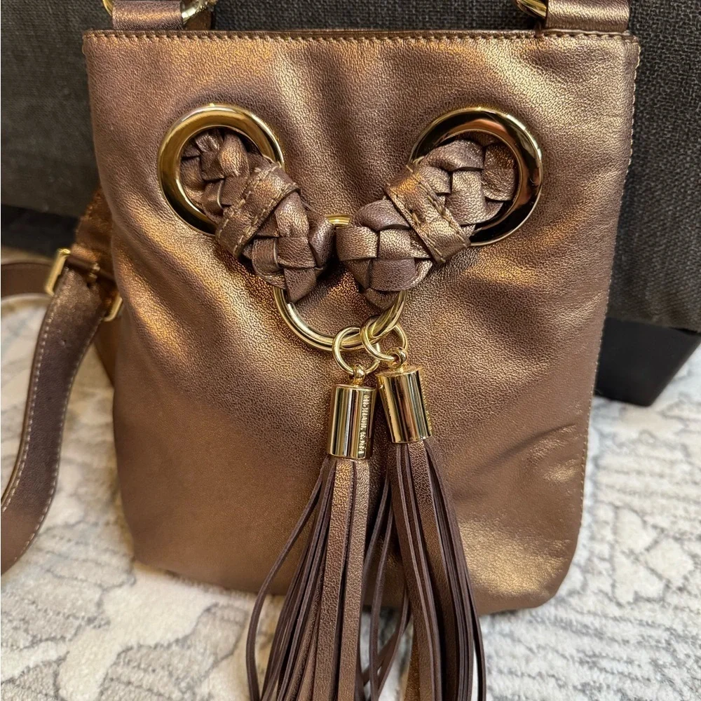 Michael Kors Bronze crossbody with gold hardware